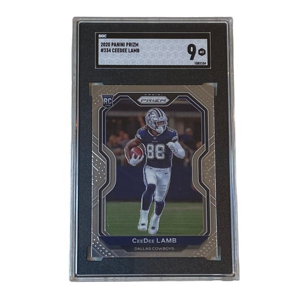 2020 Panini Prizm CeeDee Lamb Rookie SGC 9 Mint #334 Dallas Cowboys - Picture 1 of 2
